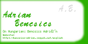 adrian bencsics business card